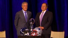 Super Bowl: Coaches joint news conference Super Bowl: Coaches joint news conference